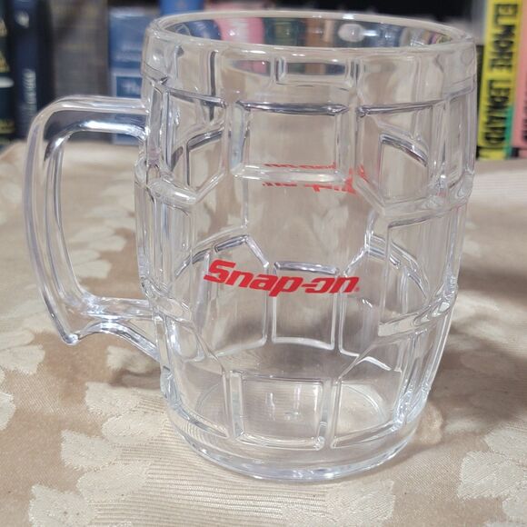 Snap-On Tools Hex Pattern Acrylic Beer Mug Cup Red vtg Logo 24oz. USA NICE - Picture 5 of 14